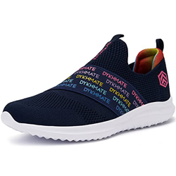 DYKHMATE Zapatillas de Running Mujer Zapatillas Deportivas Ligero Transpirables Malla Sneakers Fitness Atlético Slip On Rainbow Caminar Zapatos (Polvo precio