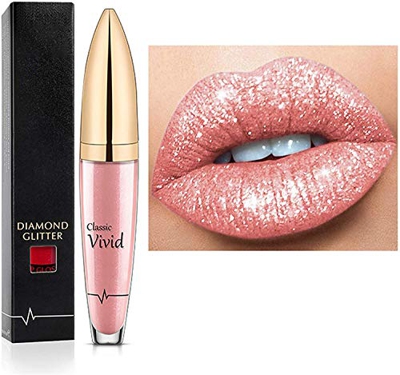 Lápiz labial de larga duración con brillo de diamante de 18 colores, lápiz labial líquido metálico, fácil de aplicar y limpiar, duradero e impermeable