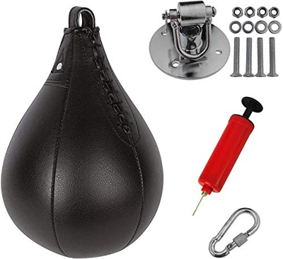 Sfeexun Saco de Boxeo Inflable para Equipos de Gimnasio en Casa, Bola Speed Reflex con Eslabón Giratorio Colgante Y Bomba de Aire Libre para Fitness Y