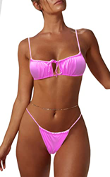 Rayson Trajes de Baño Bikini Brasileño Mujer de Dos Piezas Bañadores Brasileno Cordón Micro Traje de Baño Cordón Frontal Tanga de Cintura Baja en oferta
