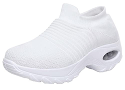 Zapatos cuña Mujer Zapatillas de Deportivas Plataforma Mocasines Primavera Verano Planas Ligero Tacon Sneakers Cómodos Zapatos para Mujer,White,37.5 E características