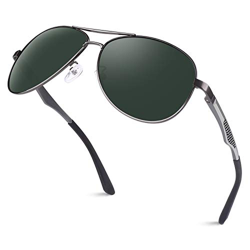 GQUEEN Gafas de Sol Hombre Polarizadas Clásico Aviador Piloto Protección UV400 Retro Gafas de Sol Mujer Metal características