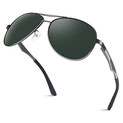 GQUEEN Gafas de Sol Hombre Polarizadas Clásico Aviador Piloto Protección UV400 Retro Gafas de Sol Mujer Metal