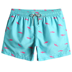 MaaMgic 5.5" Bañadores Hombre Shorts de Playa para Natación y Surf Traje de Baño Secado Rápido para Vacaciones Piscina, Tiburón Azul Claro,L precio