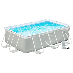 Detalles de la oferta de Outsunny Piscina Desmontable Tubular 340x215x80 cm Piscina Rectangular de Exterior con Depuradora de Cartucho 4.000 L/H Mangueras Longitud 100 cm y Ma Outsunny Piscina Desmontable Tubular 340x215x80 cm Piscina Rectangular de Exterior con Depuradora de Cartucho 4.000 L/H Mangueras Longitud 100 cm y Ma en oferta