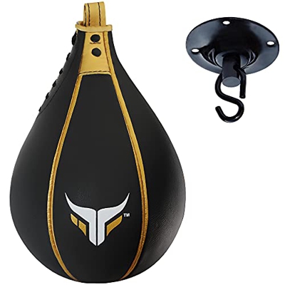 Mytra Fusion pera pera boxeo de boxeo Cuero MMA Muay Thai Training pelota de boxeo y bolsa de velocidad para peleas de fitness y artes marciales