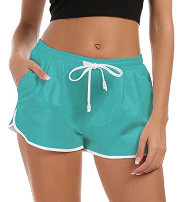 NEWISTAR - Bañador corto para mujer, diseño con gráficos 3D, secado rápido, para playa, verano, tiempo libre, gimnasio, yoga, etc. Palmera 38-40