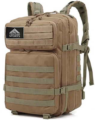 TWIN PEAKS SPORTS Mochila Táctica Militar, 45L Gran Capacidad Mochila Crossfit, Plegable Impermeable Mochila Supervivencia, Montañismo, Senderismo, Tr