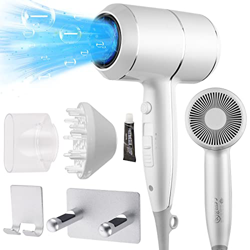 QL Secador de Pelo Iónico Profesional 2000W con Difusor y Concentrador, Secador de cabello de Pared con Soporte Adhesivo Fijo sin Taladro,para Hogares precio