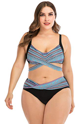 FEOYA - Bañador de Mujer Tallas Grandes con Aros Push up Conjunto de Bikini Reductor Atractivo Elástica Playa Vacación Traje de Baño precio