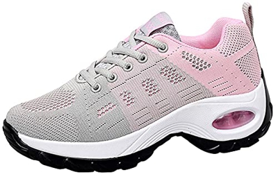 Zapatos cuña Mujer Zapatillas de Deportivas Plataforma Mocasines Primavera Verano Planas Ligero Tacon Sneakers Cómodos Zapatos para Mujer,Gris 1439,40