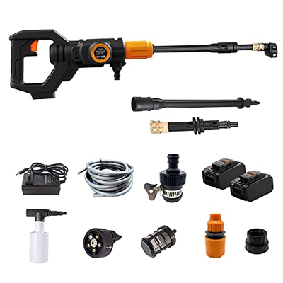 Max 435 PSI Lavadora a presión portátil, Lavadora a presión inalámbrica LIKMIC con batería de iones de litio y accesorios de limpieza, limpiador de al