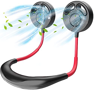 Dewanxin Ventilador Personal Portátil Mini USB,Ventilador con Doble Cabeza Giratorio de 360°, 3 velocidades 2000 mAH,Batería Recargable Ventilador de 