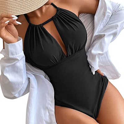 Traje de Baño de Una Pieza Mujer Halter Elegante Trajes de Baños para Mujer Alta Cintura Push Up con Aro bañadores Mujer reductores Barriga Bikinis br