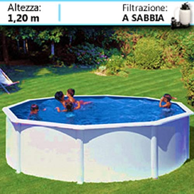 PISCINE ITALIA Fidji KIT460ECO - Piscina de Acero Redonda, 460 x 1,20 cm