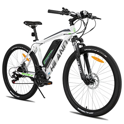 Hiland Bicicleta Eléctrica De 26/27,5/29 Pulgadas, De Montaña Bafang, Motor De 250 W, para Hombre y Mujer, Freno De Disco Shimano De 21 Velocidades co