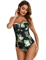 Mujer Trajes de Una Pieza Bañador Retro Sexy Traje de Baño Estampado Floral Monokini Push Up Surf Tallas Grandes características