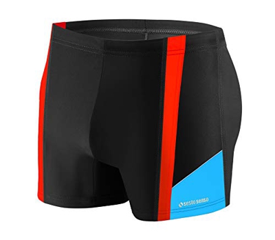 Sesto Senso® Bañador de Natación Hombre Shorts Traje de Baño (tamaños de M a 4XL) Pantalones de Natación Trajes Playa Aquashorts BD 379 (L, Black)
