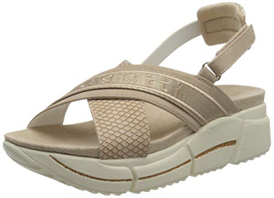 Bugatti 431881835854, Sandalia Mujer, Reptile Print/Rose, 42 EU
