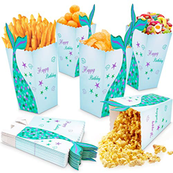 LOVEXIU Cajas de Palomitas de Maíz de Sirena 24 Piezas,Bolsas De Palomitas De Maíz Sirena,Azul Sirena Caja de Palomitas,Sirena Caja de Pop Corn,Conten precio