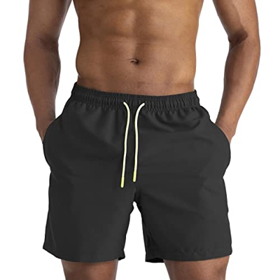 EDOTON bañador de Hombre Transpirable de Secado rápido bañador de Hombre (XL, Negro)