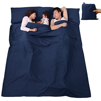 V VILISUN Saco de Dormir Forro Saco de Dormir Ligero Portátil A Prueba de Suciedad Sábana de Camping Ligera y Compacta Ideal para Albergues Juveniles 