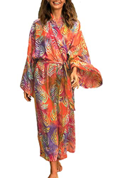 L-Peach Vestido de Playa Caftán Bohemio para Mujer Ropa de Estar Encubrimientos Bata Pareos características
