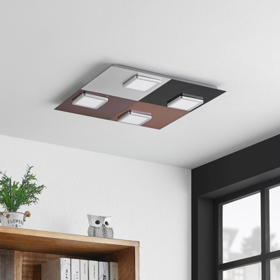 Lindby Upari plafón LED 4 luces, cuadrado
