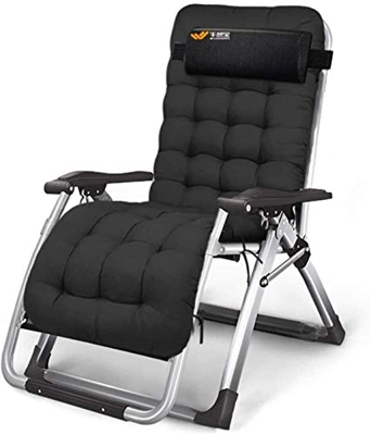Sillas de salón clásicas Tumbona/Sillas reclinables de Patio de Gravedad Cero, Tumbona Plegable con Almohada y portavasos, Soporte para Tumbona en el 