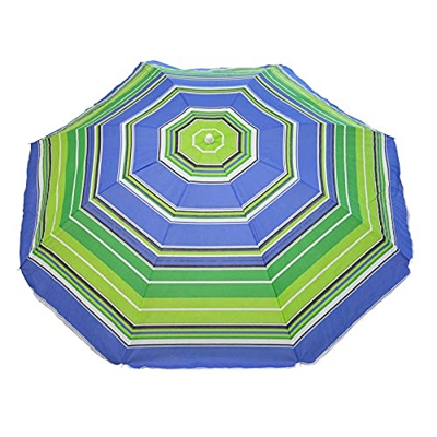 AREMAR Sombrilla de Playa, Piscina y Jardín Varios Tamaños y Modelos (Ø 160 cm, Rayas Pistacho)