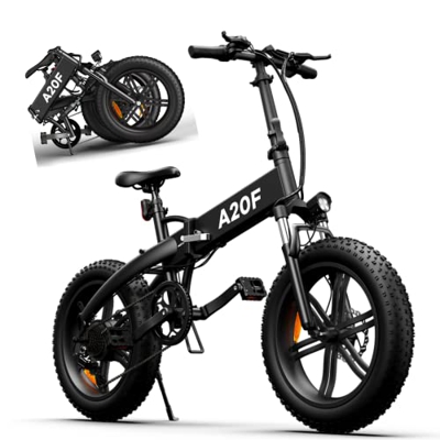 Bicicleta eléctrica Plegable ADO A20F 250W, Bicicleta Recargable de aleación de Aluminio, Carga máxima 120 KG, Llanta Gruesa Todoterreno de 20 * 4,0 P
