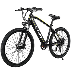 G2 Bicicleta montaña eléctrica, Bicicleta MTB 27,5 Pulgadas para Hombres y Mujeres con batería de Litio extraíble, transmisión 27 velocidades (Negro A en oferta