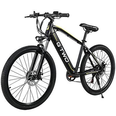 G2 Bicicleta montaña eléctrica, Bicicleta MTB 27,5 Pulgadas para Hombres y Mujeres con batería de Litio extraíble, transmisión 27 velocidades (Negro A