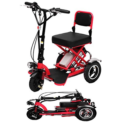 SPEED Mini Triciclo Eléctrico Plegable Scooter Eléctrico Adultos Litio Portátil para Discapacitados Ancianos Batería Coche 48V Puede Durar 60 Km Red