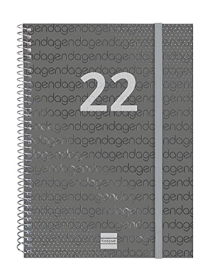 Finocam Espiral Year - Agenda Enero 2022 - Diciembre 2022 (12 meses), Sobremesa - E10 - 155x212 mm, Negro