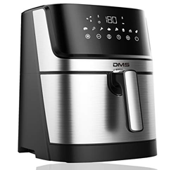 DMS® XXL HF-6E - Freidora de aire caliente, 6 litros, freidora digital, acero inoxidable, horno, parrilla de aire caliente, sin grasa, 1800 W, 8 progr en oferta