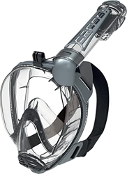 Cressi Duke Action Full Face Mask Máscara Facial Completa con Boquilla Seca y Montaje de Leva de acción, Unisex-Adult, Transparente/Plata, S/M precio