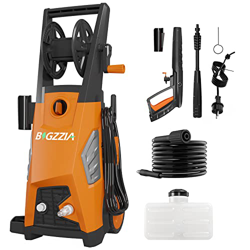 Bigzzia Hidrolimpiadora 2000W, Limpiadora de Alta Presión con Boquilla 3 En 1 con Carrete, Caudal Máx.: 468 L/h, Presión Máx.: 160 Bar para Hogar, Coc características