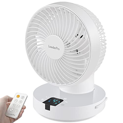 LeaderPro Ventilador Silencioso 25dB, Ventilador Turbo 3D con Control Remoto, 3 Modos, Timer 1-8 Horas, Ventilador de Escritorio / Mesa Portátil para  en oferta