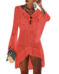 Voqeen Mujer Pareos Playa Traje de Baño Verano Vestido de Playa Sexy Bikini Cover up Camisola de Playa Camisolas y Pareos Ganchillo Túnica de Punto Es características