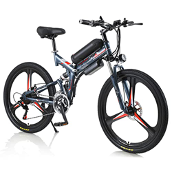 AKEZ Bicicleta eléctrica Plegable para Hombre Mujer de 26 Pulgadas, Bicicleta eléctrica Plegable montaña Bicicleta eléctrica Plegable con batería de 3 precio