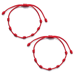 Froiny 2 Unids 7 Nudos Pulsera Cuerda Roja para Protección Ojo Malvado Buena Suerte Amuleto para Éxito Y Prosperidad Pulsera Amistad en oferta