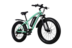 VOZCVOX Bicicleta Eléctrica E-MTB 26" Bicicleta Eléctrica de Montaña, Shimano 7vel, Freno de Disco, batería Litio 48V 17Ah Ebike características