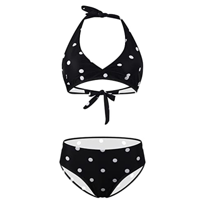 Nuevo 2022 Mujer Bikini Conjunto de Bikinis dos piezas impresión lunares Ropa de Playa Sexy Push up Basic Cintura alta Bikini halter Tankinis Beachwea