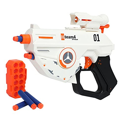 Pistola de Foam TINLEON - Pistola de hasta 83 pies de Alcance Compatible para Nerf Fortnite con 12 Dardos de Recambio compatibles, Pistola de Bala Sua