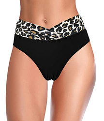 SHEKINI Traje de Baño para Mujer Abdominal Cintura Alta de Bikini Pantalones de natación Ruched Color Sólido Bañadores Retro Ropa de Playa Bikini Brag características