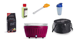 LotusGrill XL Starter Juego de 1 x lotusgrill XL Color Morado lila 1 x haya Carbón vegetal 1 kg, 1 x quemar 200 ml, 1 x Marini Pincel, 1 x Dressing Co precio