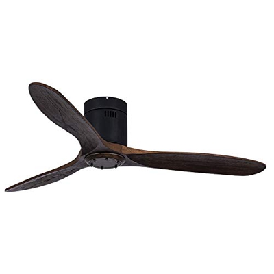 (Nuevo modelo) Neatfi 52 pulgadas reversible Ventilador de techo de baja altura, motor CC, 3 palas de madera sólida, 6 velocidades de ajuste de contro