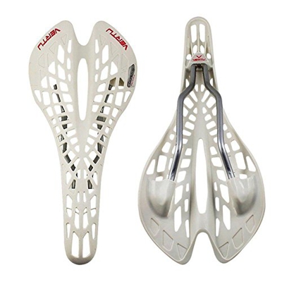 Juanya - Sillín de bicicleta hueco, cómodo, ultraligero, transpirable, cojín de araña, ergonómico, amortiguador para bicicleta de montaña, senderismo,