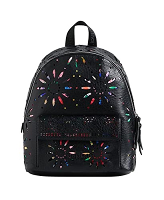 Desigual Back_Dandelion Mombasa Mi, Mochila Mini para Mujer, Negro, Einheitsgröße